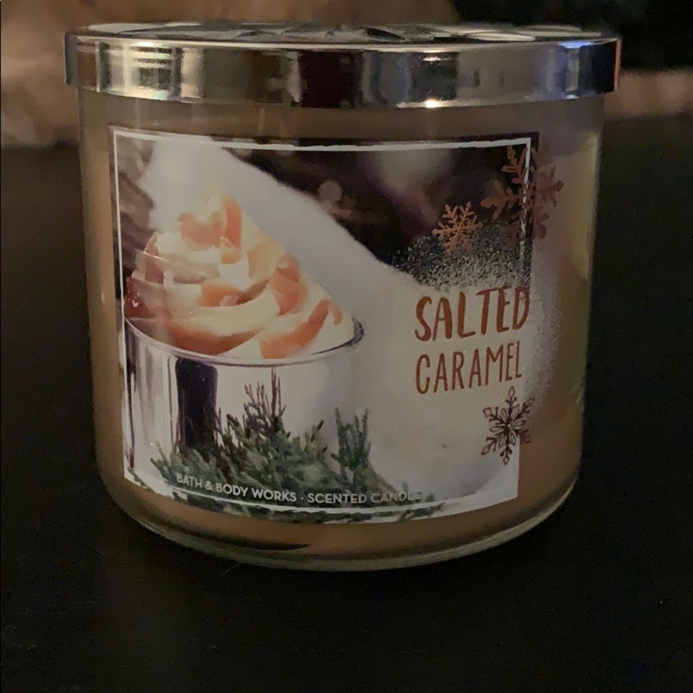“Salted Caramel” Bath & Body Works 3-Wick Candle